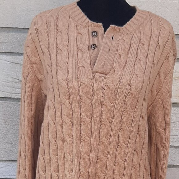 H2H  Carmel Cable Sweater Men's Size L - Picture 1 of 9